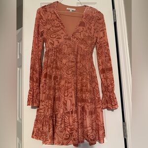 Elegant Pink Patterned Dress